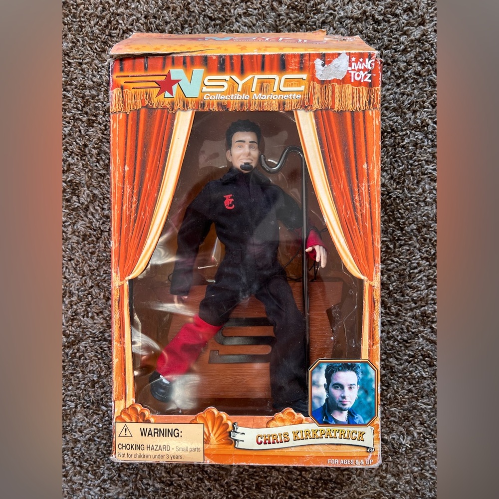 Vintage 2000 NSYNC Chris Kirkpatrick Marionette Doll with box.